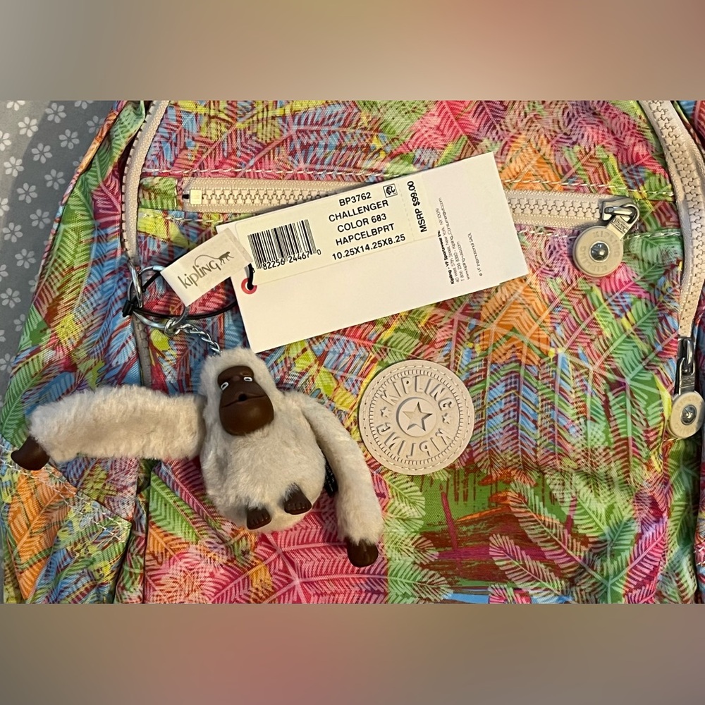 Kipling Multicolor Tropical Print Backpack in Pin… - image 6